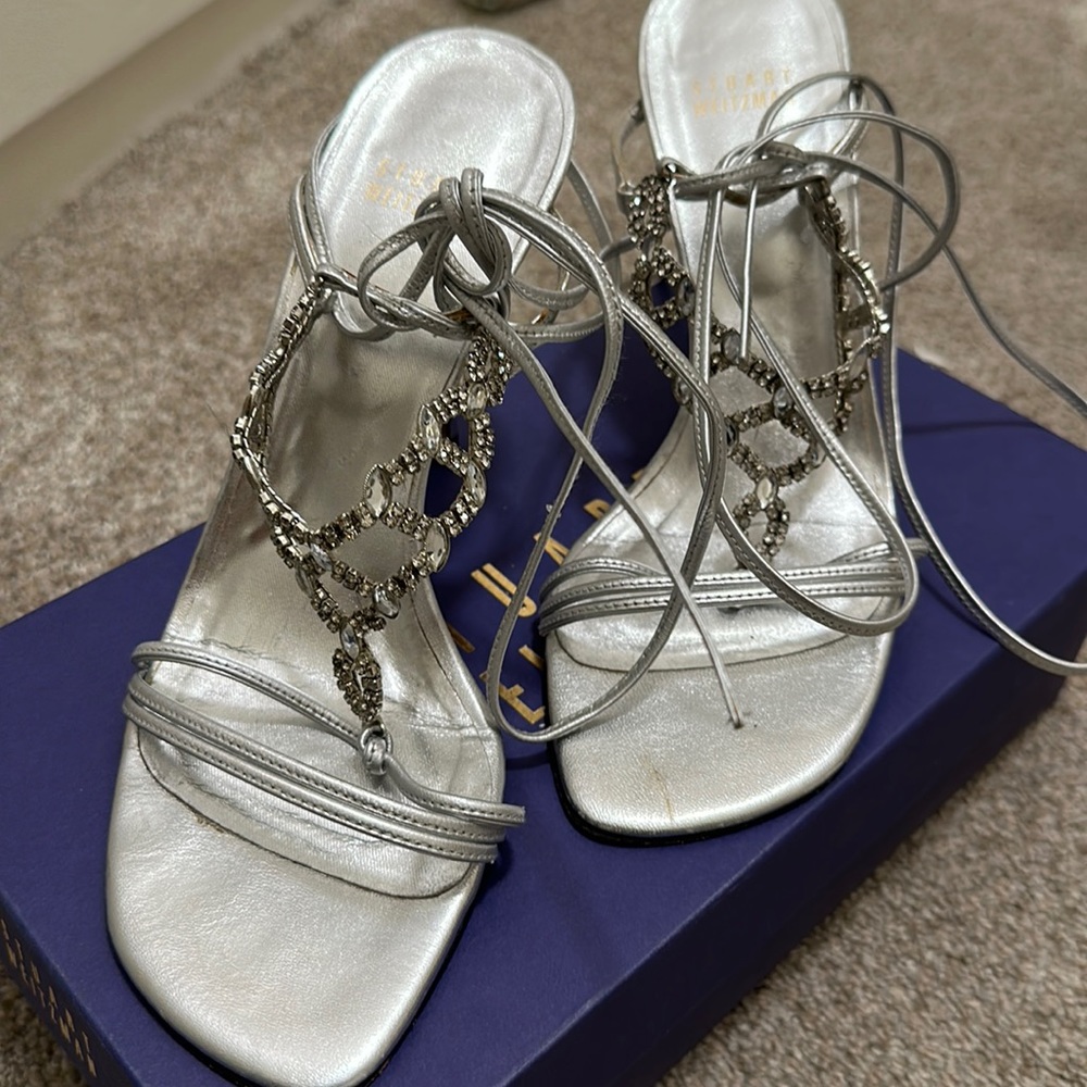 Y2K Stuart Weitzman Silver Heels